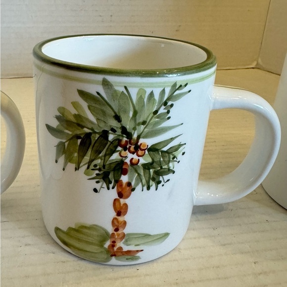 Gibson Designs PALM COURT GIDPAC Mug Cup Green Palm Tree Trim - Set of 3 - Picture 4 of 14